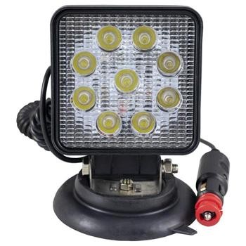 FAROL AUXILIAR LED, QUADRADO, LUZ CONCENTRADA, BASE MAGNETICA - JBM