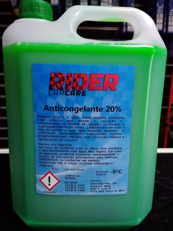 ANTICONGELANTE RIDER 20% 5 Lt VERDE - RIDER