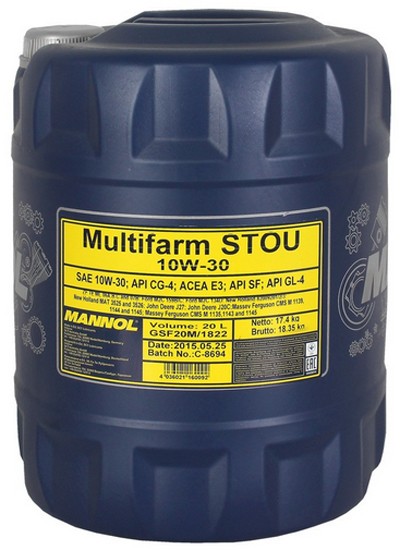MANNOL Multifarm STOU 10W-30 API CG-4 20LITROS - MANNOL